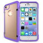 Wholesale iPhone 7 Plus Clear Defense Hybrid Case (Purple)